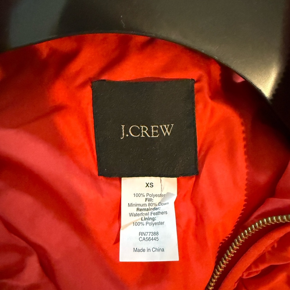 J.Crew Red-Orange Puffer Vest - Picture 3 of 4